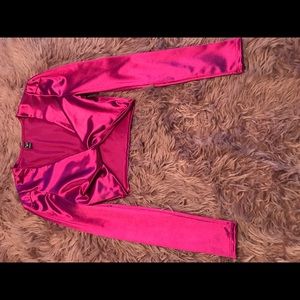 Twist front satin crop top